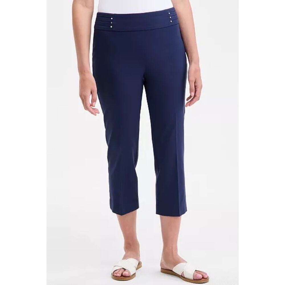 JM‎ Collection Intrepid Blue Size S Comfort Pull-on Tummy Control Slim LegPants.